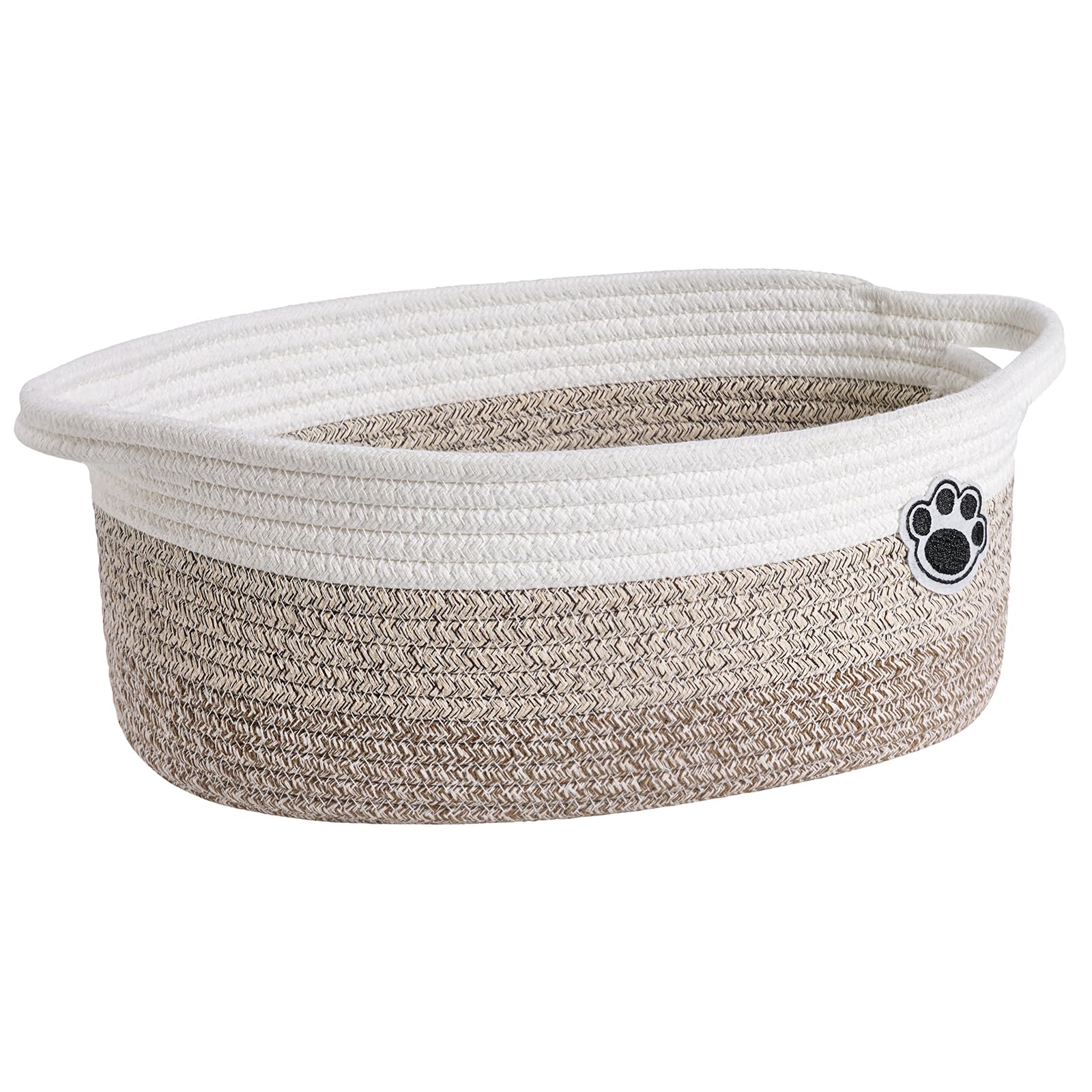 HiChen Dog Toy Basket Small Gift Basket for Baby, Storage Basket for Nursery, Woven Basket for Dog Cat Storage, Nursery Storage